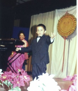 With my little son Harshana at 'Suwa Setha Gee Rasa 1' concert in  in Melbourne in aid of the Cancer Hospital, Sri Lanka