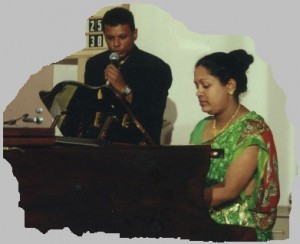 Singing a duet with Roland, an Indian singer at my first concert in Melbourne