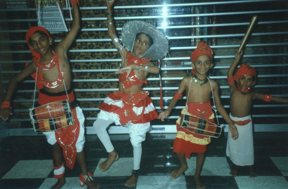 Chamara           Kanchana                   Harshana              Guwan    At the Traditional Sinhalese New Year Festival in Darwin 2002