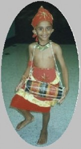 Harshana as a traditional Sinhalese drummer